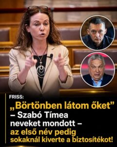 Szabó Tímea neveket is mondott, akiket börtönben látna!Orbán Viktor elszámoltatása nélkül nem lenne valódi az igazságtétel”