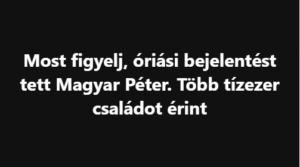 Most figyelj, óriási bejelentést tett Magyar Péter. Több tízezer családot érint