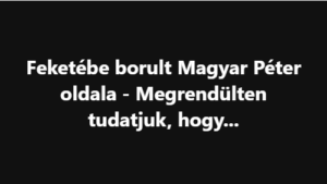 Feketébe borult Magyar Péter oldala – Megrendülten tudatjuk, hogy…