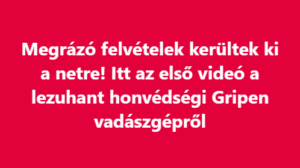 Megrázó felvételek kerültek ki a netre! Itt az első videó a lezuhant honvédségi Gripen vadászgépről